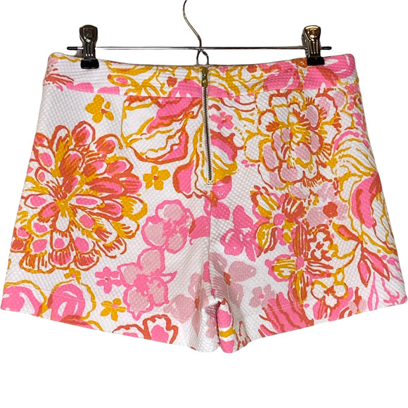 Lilly Pulitzer Floral High Rise Alycia Happiness Is Resort Shorts Pink Women 4 - Picture 4 of 8